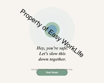 Anxiety Reset Tool, Panic Attack Help, Overthinking Relief (HTML/PDF)