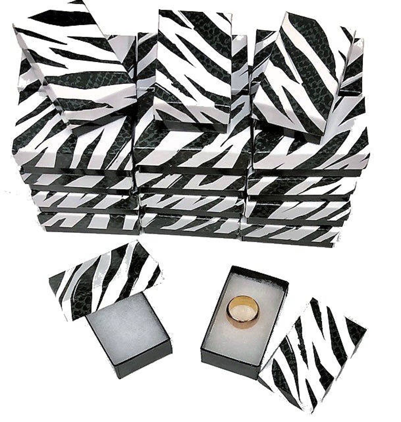 25 Zebra Pattern Jewelry Boxes 21/2 X 11/2 X 7/8 Cotton Filled Etsy