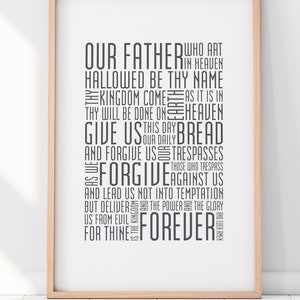 The Lord&#39;s Prayer Typography Print 8x10