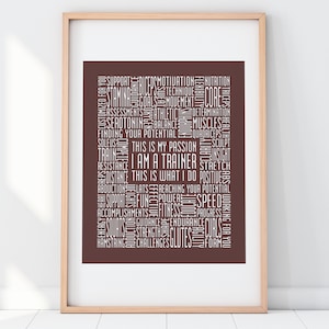Personal Trainer Print 8x10 Personal Trainer Gift Personal Trainer Typography Print Fitness Trainer Exercise Poster Word Art
