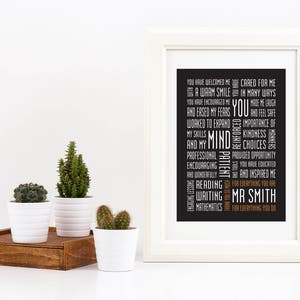 Elementary School Teacher Customizable Appreciation Typography Print 5x7 Educator Primary School Grade School Gift Word Art Subway Art image 5