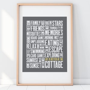 Cottage Print, Cottage Decor, Cottage Art, 8x10, Cottage Typography Print, Cottage Word Art, Cottage Style, Modern Cottage