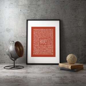 Hockey 8x10 Typography Print Hockey Poster Hockey Word Art image 5