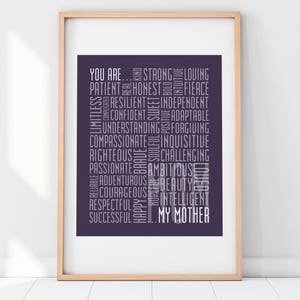 Mother Print Mother Love Mother Strength Mother Power Mother Typography Print