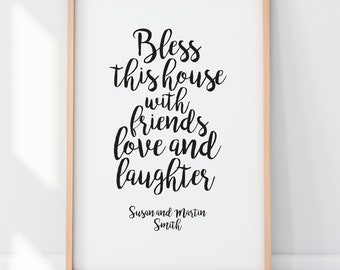 Bless This House Customizable Print 8x10 Ready to Frame