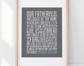 The Lord's Prayer Customizable Typography Print 8x10