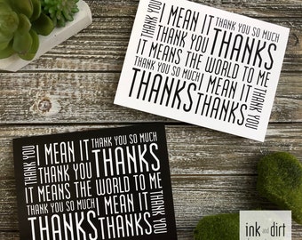 Thank You Cards Typography