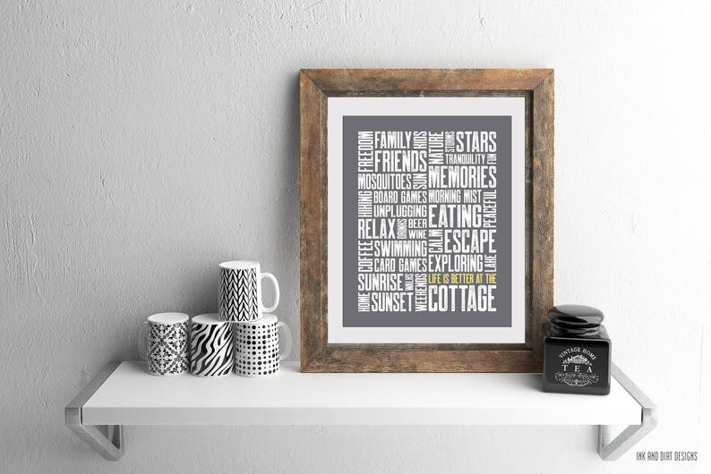 Cottage Print, Cottage Decor, Cottage Art, 8x10, Cottage Typography Print, Cottage Word Art, Cottage Style, Modern Cottage image 4