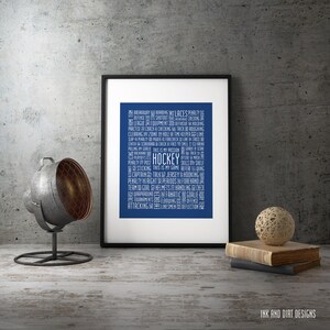 Hockey 8x10 Typography Print Hockey Poster Hockey Word Art image 3