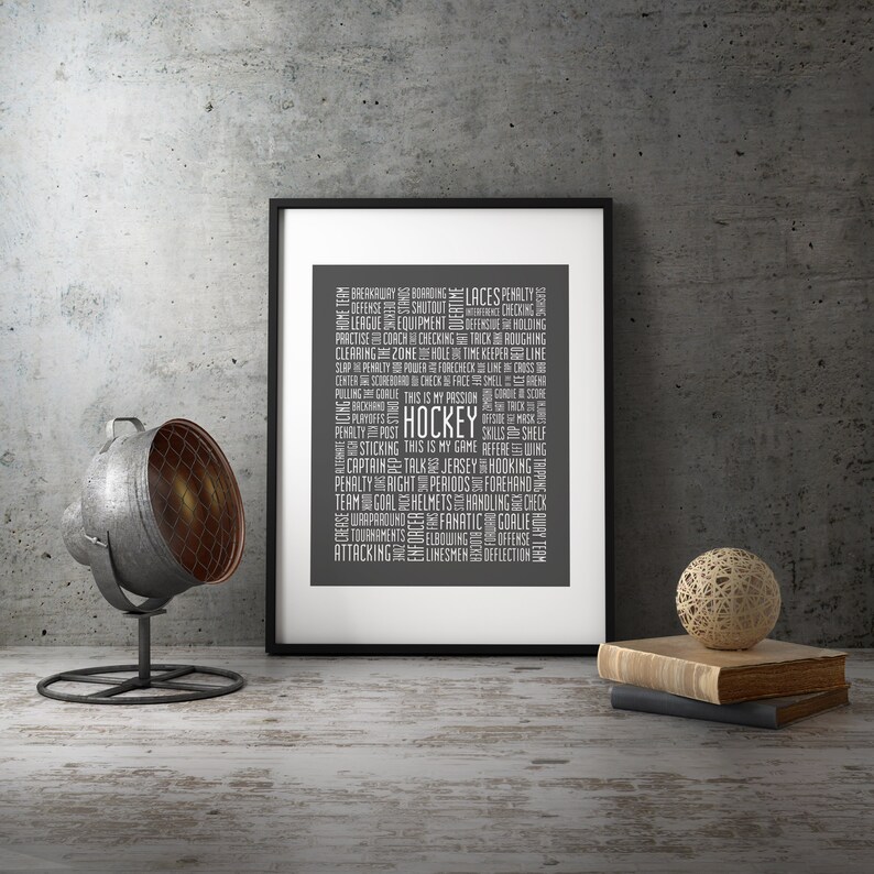 Hockey 8x10 Typography Print Hockey Poster Hockey Word Art image 4