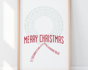 La impresión de coronas navideñas comienza a parecerse mucho al arte tipográfico navideño