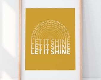 Let It Shine Typography Word Art