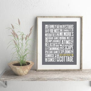 Cottage Print, Cottage Decor, Cottage Art, 8x10, Cottage Typography Print, Cottage Word Art, Cottage Style, Modern Cottage image 2