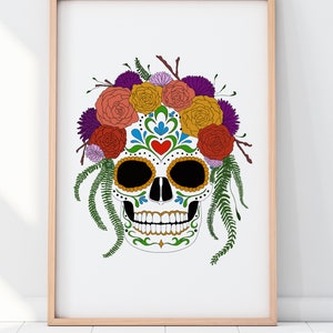 Sugar Skull Print Ready to Frame