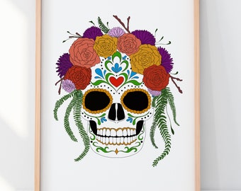 Sugar Skull Print Ready to Frame