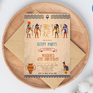 Modello modificabile per compleanno in Egitto, invito per compleanno antico, modello stampabile per festa per bambini, MODIFICABILE, DOWNLOAD IMMEDIATO