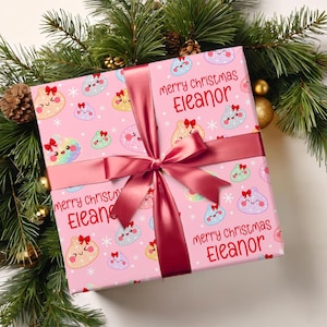 Dumplings Personalized Christmas Wrapping Paper, Girl Gift Wrap, Squishy Gift, Custom Name