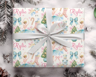 Nutcracker Ballet Personalized Wrapping Paper, Gift Wrap for Girls, Ballerina Gift, Dance Lover