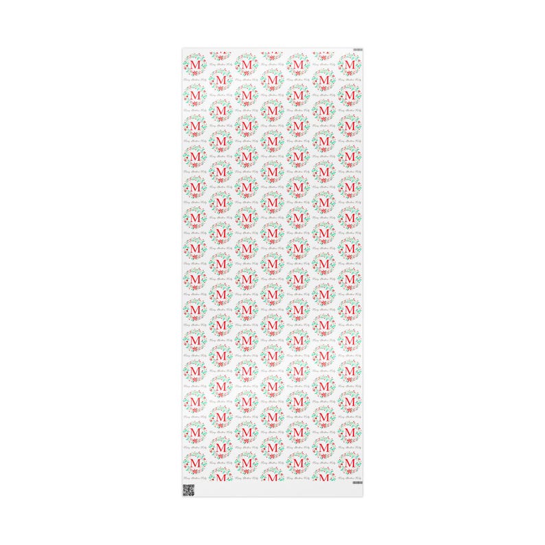 Personalized Christmas Wrapping Paper, Custom Initial and Name Gift Wrap image 8