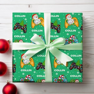 Gamer Christmas Personalized Wrapping Paper, Controller Gift Wrap, Gift Wrap for Gamers, Wrapping Paper for Boys, Gift for Kids