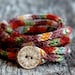 Women's Wrap Bracelet - KNITTING PATTERN - Rustic I Cord - Coiled Bracelet - Lanyard - Friendship Bracelet - Hippie Bracelet - Boho Bracelet