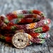 Women's Wrap Bracelet - KNITTING PATTERN - Rustic I Cord - Coiled Bracelet - Lanyard - Friendship Bracelet - Hippie Bracelet - Boho Bracelet