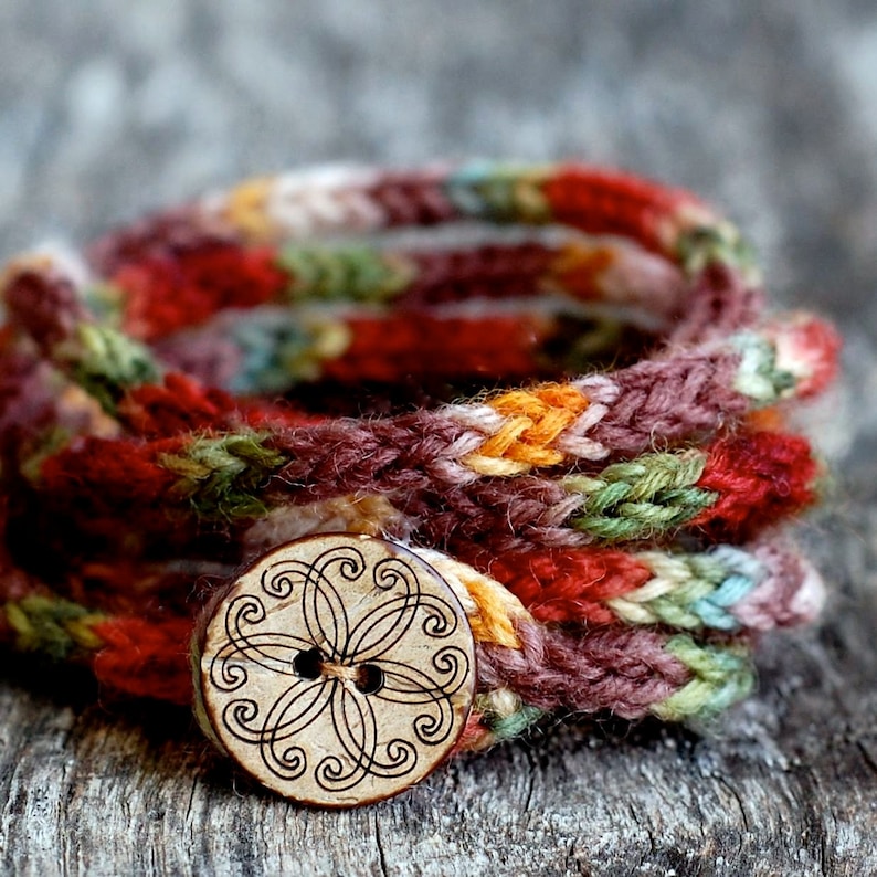 Women's Wrap Bracelet KNITTING PATTERN Rustic I Cord Etsy