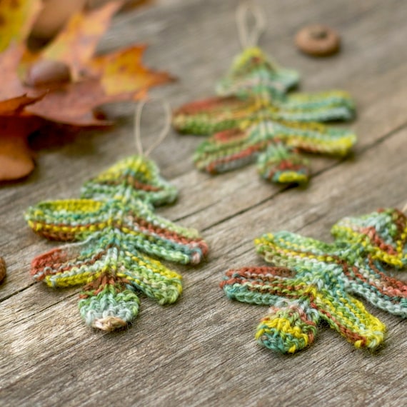 Knitting Pattern Oak Leaves Knitted Garland Autumn Fall Decor Leaf Coaster Knit Leaf Woodland Thanksgiving Halloween Knitting Pattern Oak Leaves Knitted Garland Autumn Fall Decor Leaf Coaster Knit Leaf Woodland Thanksgiving Halloween