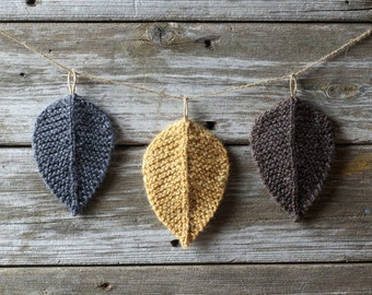 Knitting Pattern - Autumn Leaves - Leaf - Knit Leaves - Knitted Leaves - Leaves - Pattern - Knitting - PDF Pattern - Instand Download