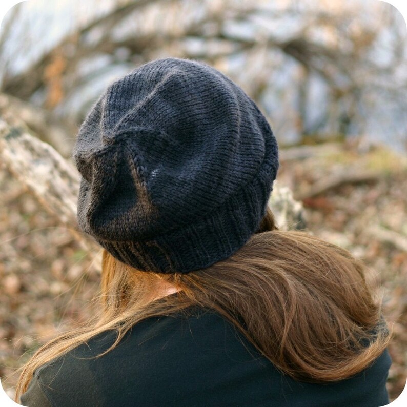 Knitting Pattern Kendall Slouchy Beanie Hipster Knit Hat Etsy
