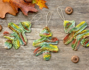 Knitting Pattern - Oak Leaves - Knitted - Garland - Autumn - Fall Decor - Leaf Coaster - Knit Leaf - Woodland - Thanksgiving - Halloween