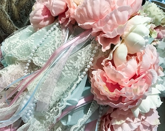 Bridal Shower Umbrella, Baby Shower, Wedding Parasol, Custom Floral Lace Heirloom