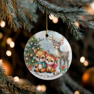 Adorable Christmas Ornament, Holiday Decor, Keepsake Gift, First Christmas twins Ornament, Tree Decoration,Twins first Christmas