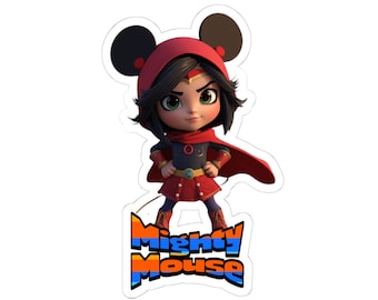 Mighty Mouse character sticker Kiss-Cut Sticker | cartoon hero vinyl decal