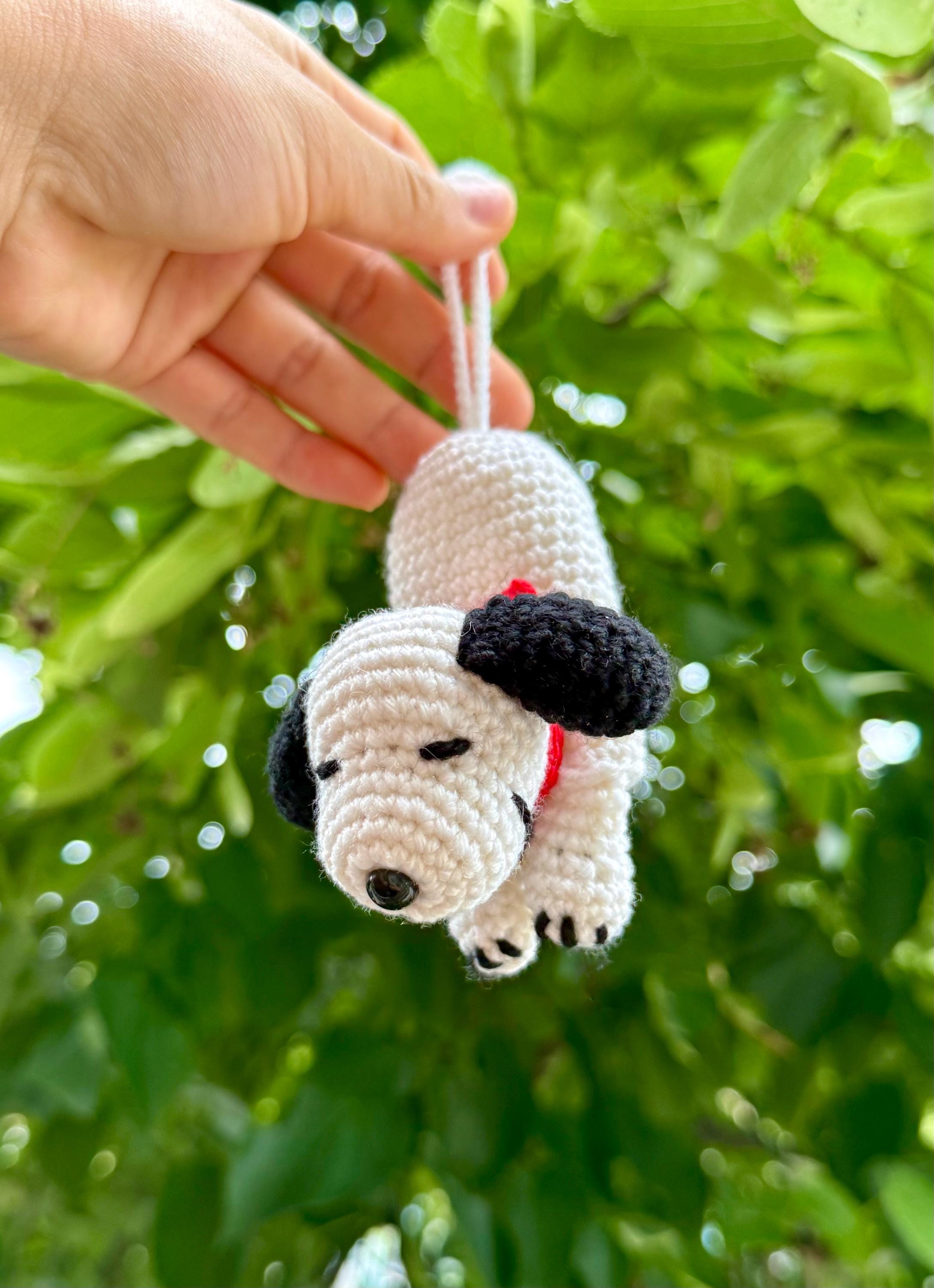 Crochet Snoopy Inspired Key Cover: Handmade Amigurumi Dog Keychain