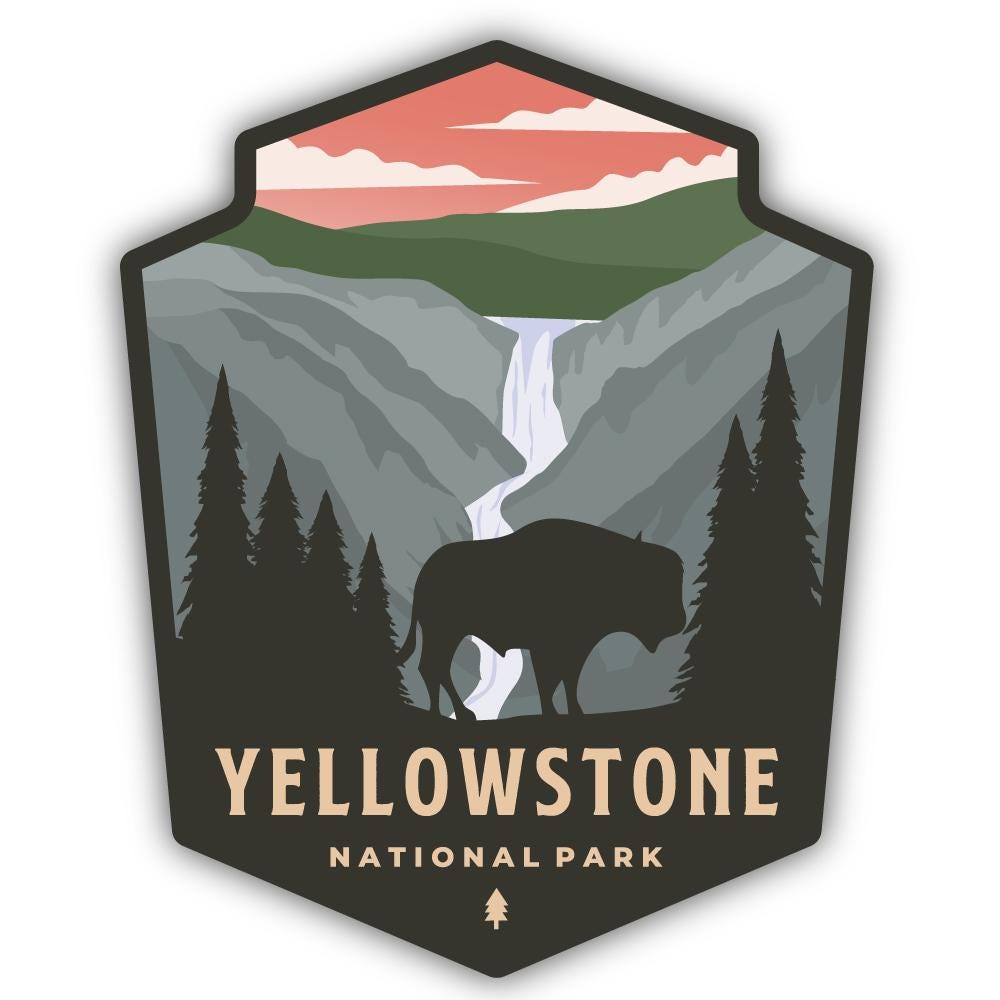 West Yellowstone National Park Decal – 3.75" Vinyl Bison Sticker, Montana, Laptop Friendly