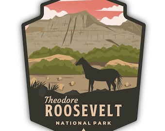 Theodore Roosevelt National Park Vinyl Sticker Decal - Emblem Shape