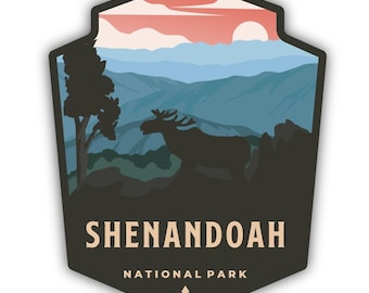Shenandoah National Park Vinyl Sticker Decal: Emblem Shape