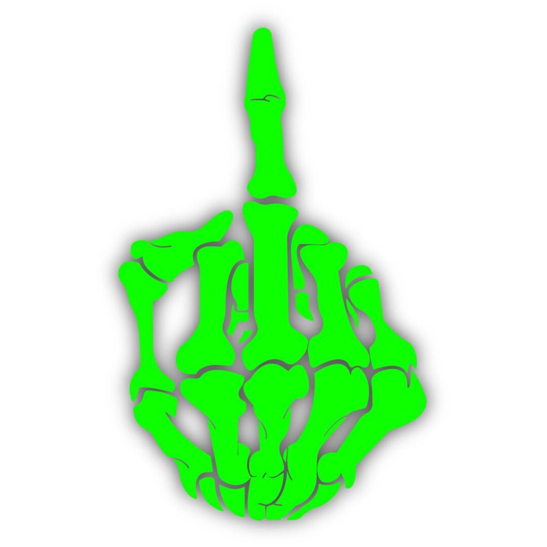 Skeleton Middle Finger Sticker Skeleton Hand Middle Finger Vinyl Sticker Decal - Etsy
