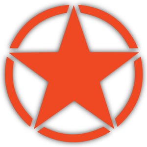 Freedom Star Mojave Orange Round Vinyl Matte Sticker
