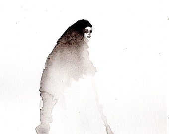 Original Signed Sumi Ink Brush Painting on Paper; ROGUE: " Phantoms, No. 1 "