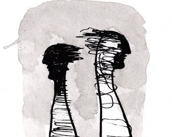 Dessin original signé à l'encre Sumi sur papier ; SANS TITRE : « xxiv Studies, No.013 »