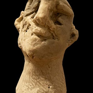 Remembrance of Joy ~ Original Plaster  Sculpture Bust with Wood Base