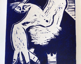 Children of Fear ~ Original Lino Print Signed by The Artist
