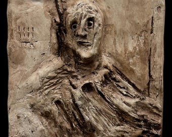 Original Relief Wall Sculpture on Wood Panel, UNTITLED ; Relics, No.2