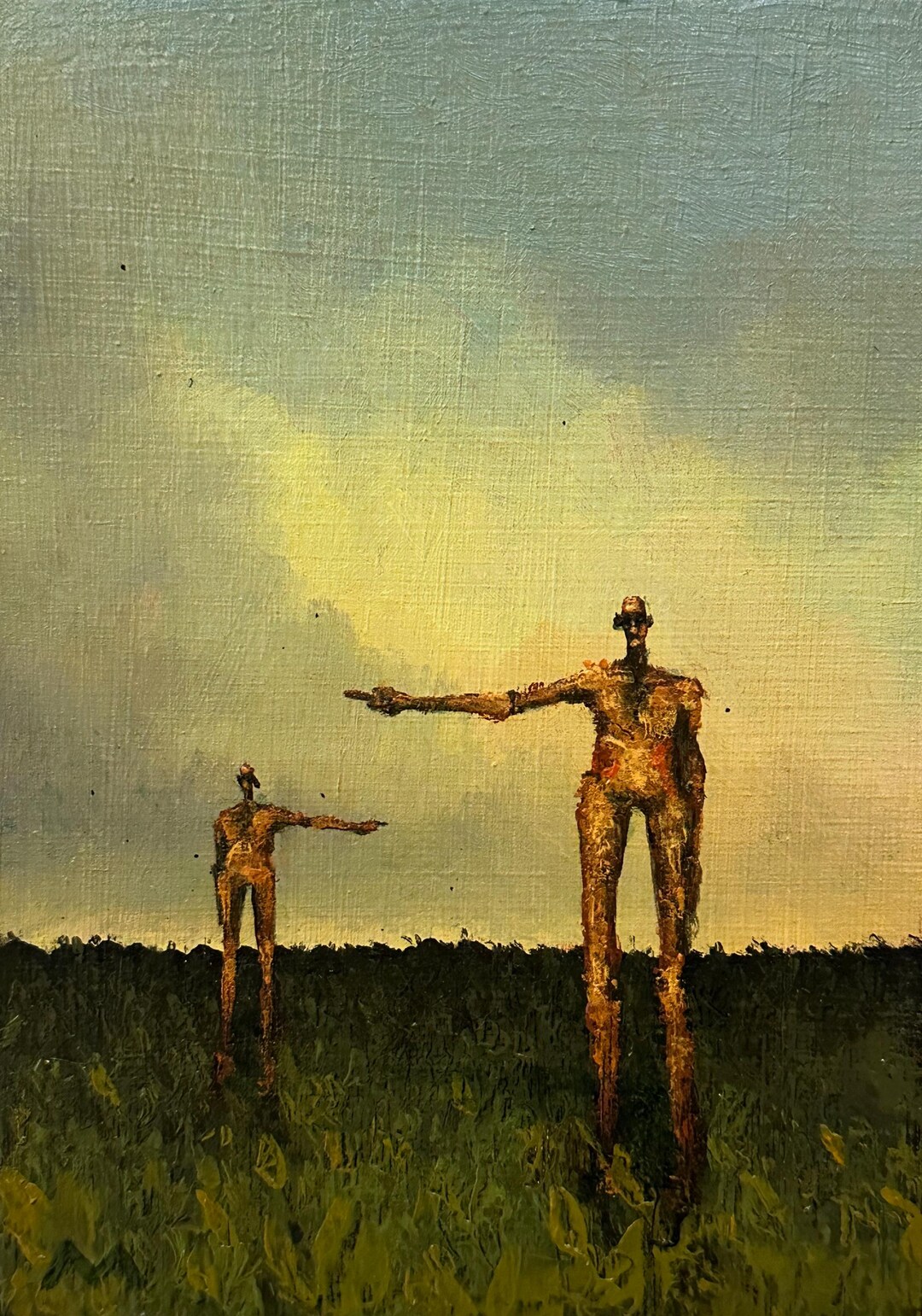 Surreal Figure Oil Painting on Wood Panel 5x7 Inches - Etsy