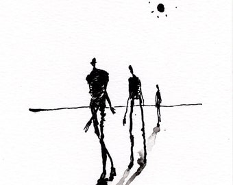 Original Signed Sumi Ink Drawing on Paper; UNTITLED: " xxiii Studies, No.017"