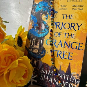 priory of the orange tree samantha shannon inspired glass beaded elastic necklace stretchy durable