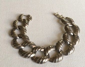Vintage silver-tone chunky chain bracelet