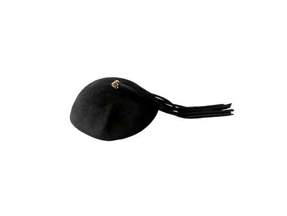 Vintage Glenover Black Wool Hat With Tassel - image 1